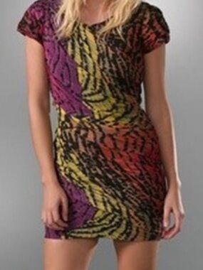 Diane Von Furstenberg Erosa Draped Silk Chiffon Mini Dress Size 8